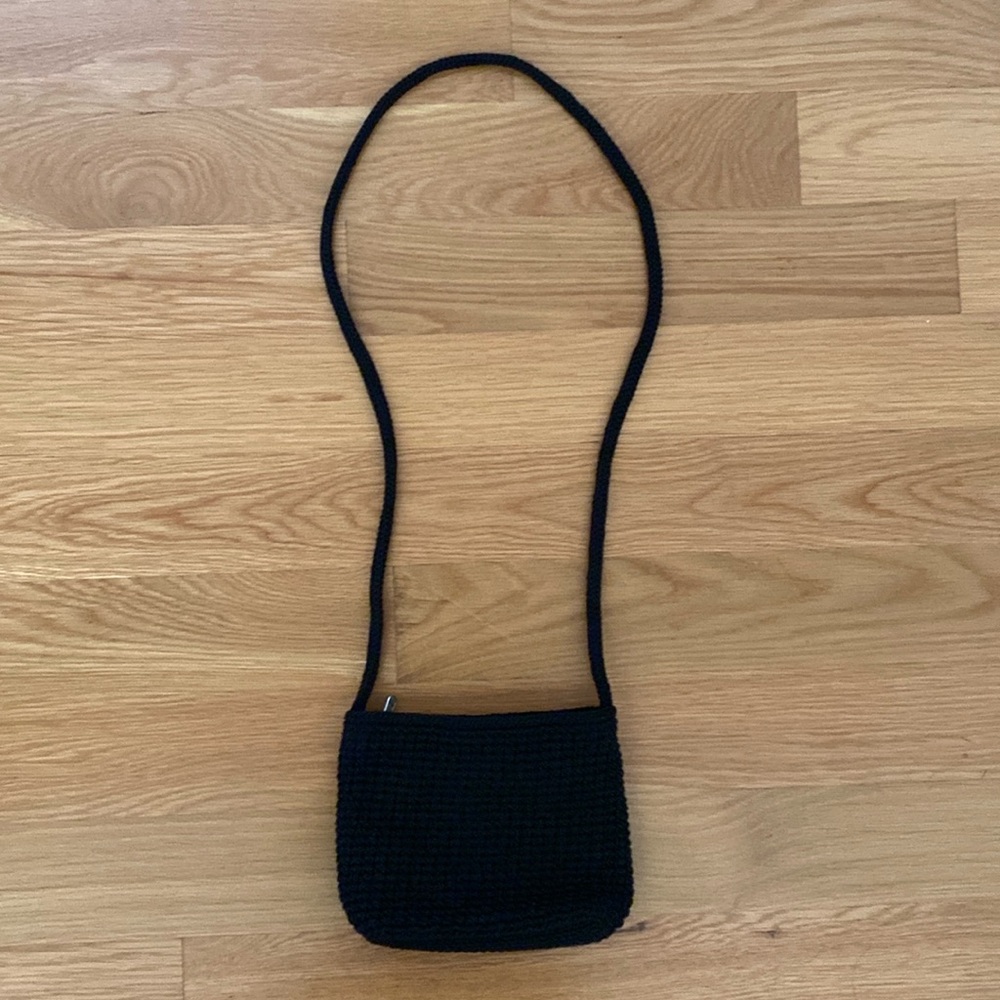 Small The Sak Black Crochet Crossbody Bag Excellent Condition